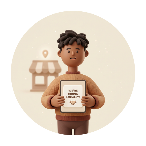 Business owner holding a job listing