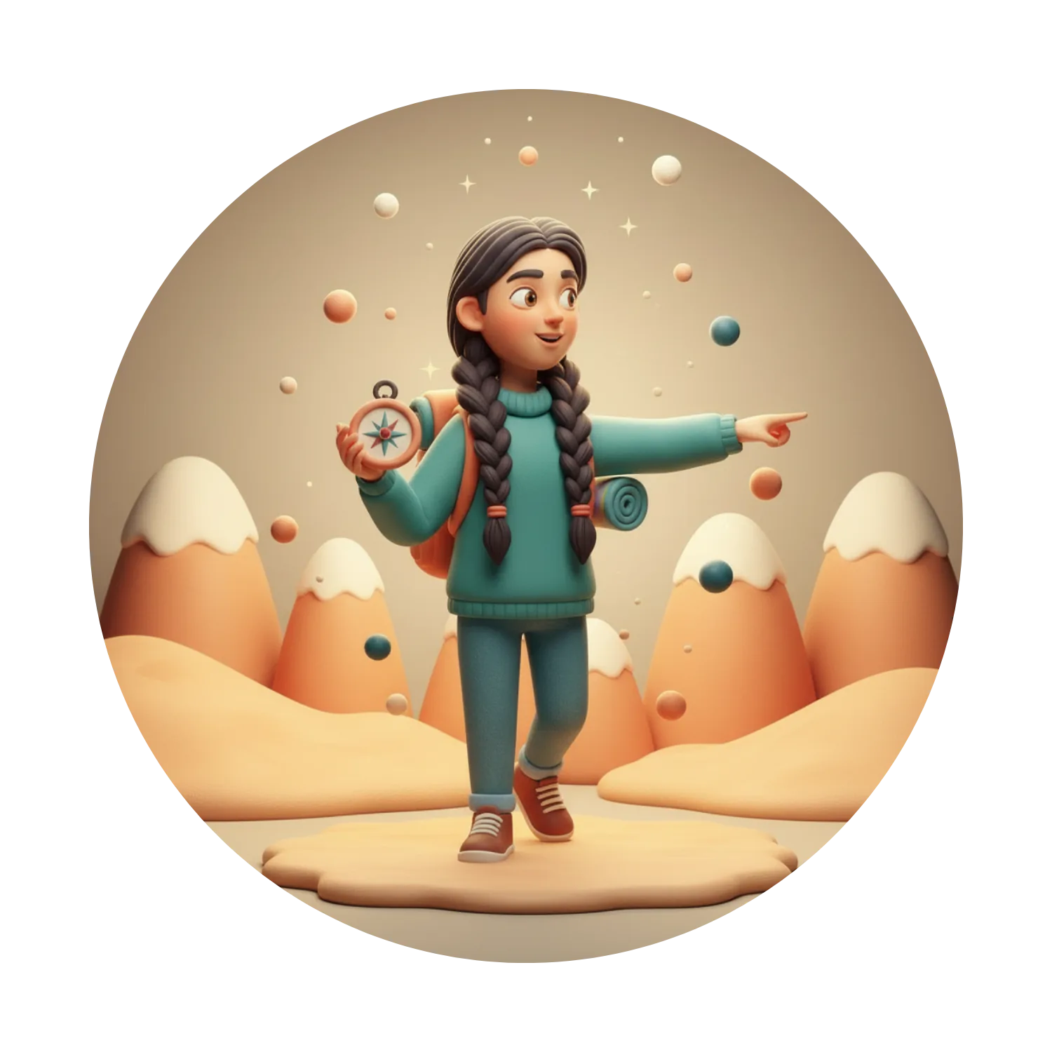 Young person exploring pathways calmly while parent supports.